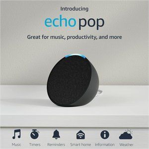 Echo Pop (2023 Release) Alexa w/Bigger Vibrant Sound Charcoal Color NIB